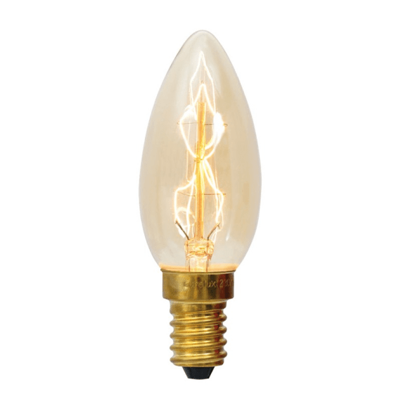 eurolux lamp zigzag carbon filament candle e14 40w picture 1