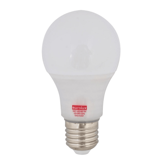 eurolux lamp a50 opal e27 cool white 6w picture 1