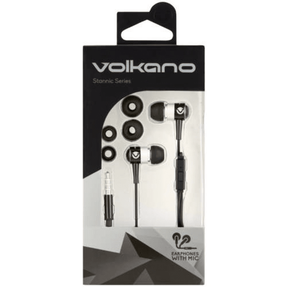 volkano stannic earphones with mic black picture 1