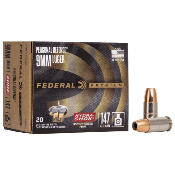 federal 9mm luger hydra shok ammo 147gr 20 picture 1