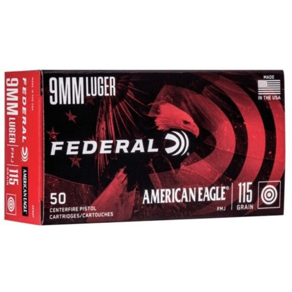 ammo 9mm federal 115gr fmj ae 50 picture 1