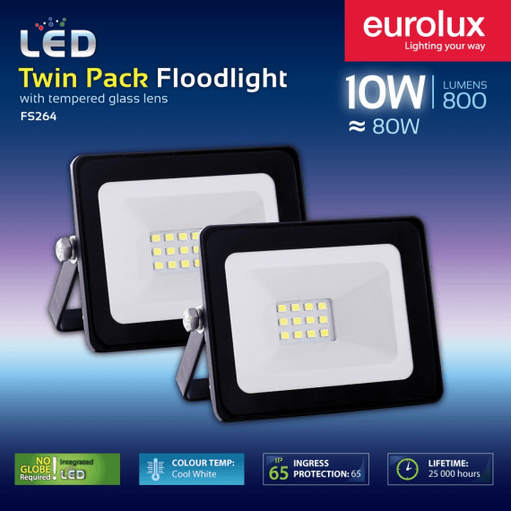 eurolux floodlight led twin pack picture 1