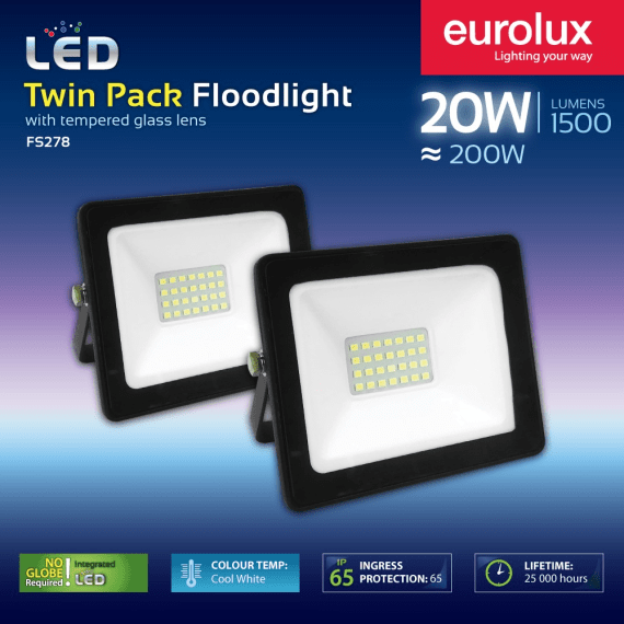 eurolux floodlight led twin pack picture 2