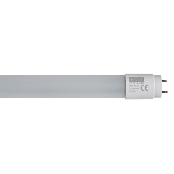 eurolux led tube t8 opal g13 4ft cw 18w picture 1