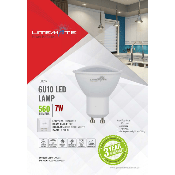 litemate led chip on board gu10 7w picture 2