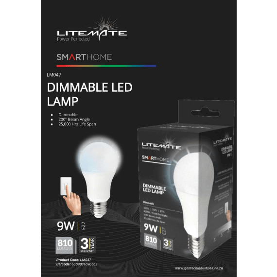 litemate led a60 dimmable 9w picture 1