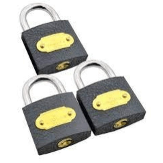 jaguar padlock 38mm brass 3pk picture 1