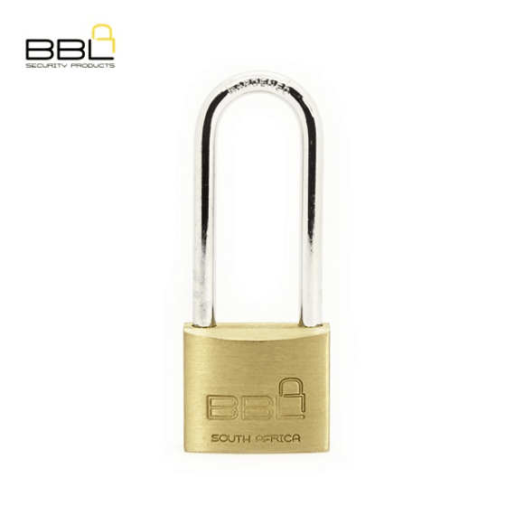 bbl padlock 40mm brass long shackle 63mm std picture 1