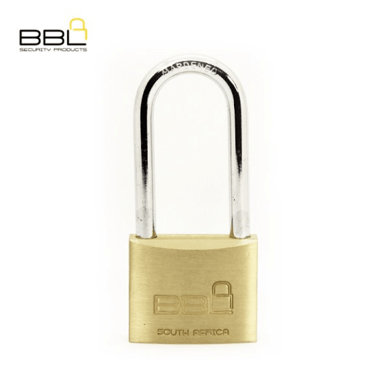 bbl padlock 50mm brass long shackle 63mm std picture 1