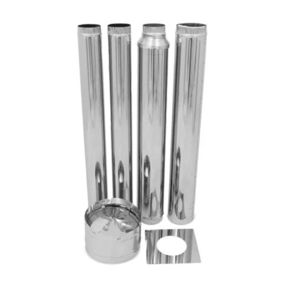 megamaster stainless steel flue kit 150mm picture 1