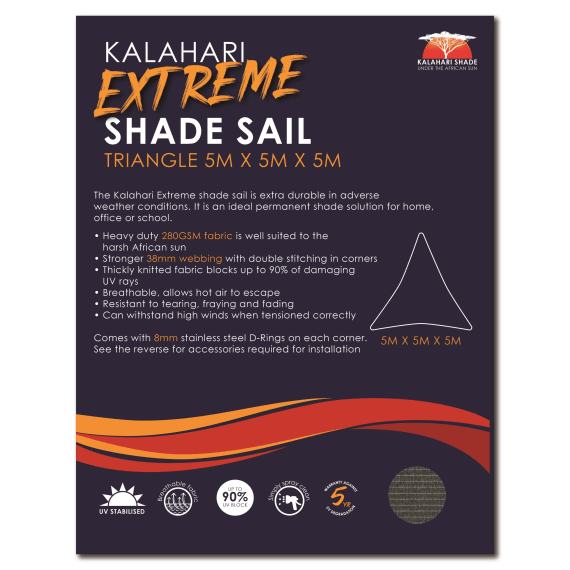 kalahari extreme shade triangle 5x5x5m picture 1