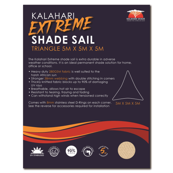 kalahari extreme shade triangle 5x5x5m picture 2