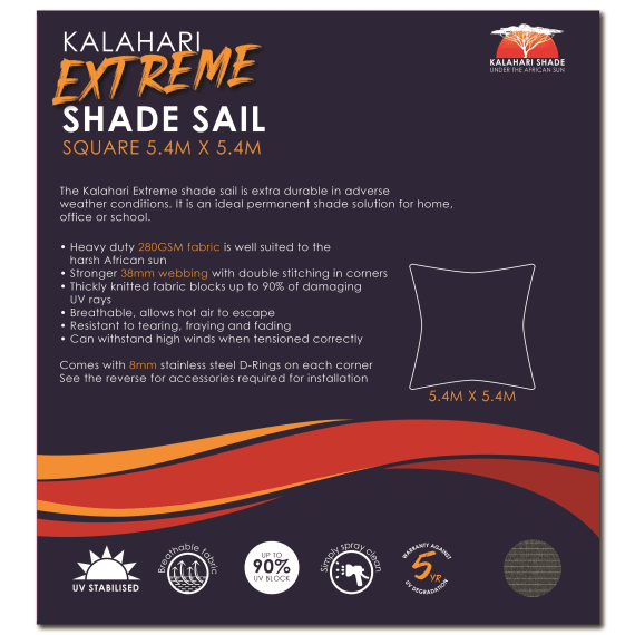 kalahari extreme shade square 5 4mx5 4m picture 1