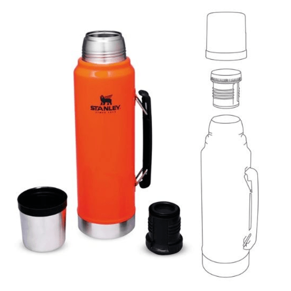 stanley classic vacuum flask orange 1l picture 2