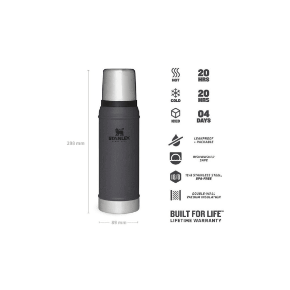 stanley classic vacuum flask charcoal 750ml picture 3