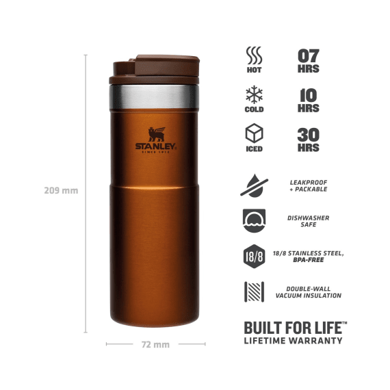 Stanley NeverLeak Travel Mug 470ml Maple Agrimark