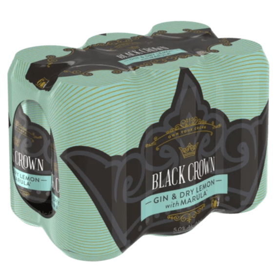 black crown gin dry lemon with marula can 440ml picture 2