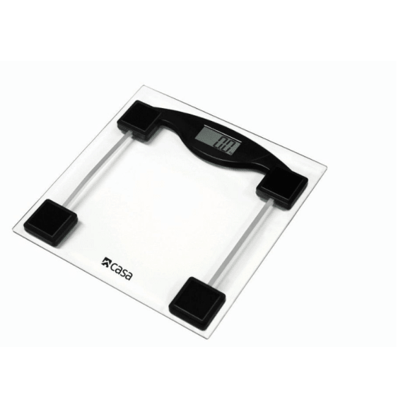 casa glass bath scale clear black 1ea picture 1