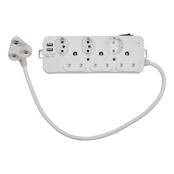 eurolux 6 way multi plug normal usb picture 1