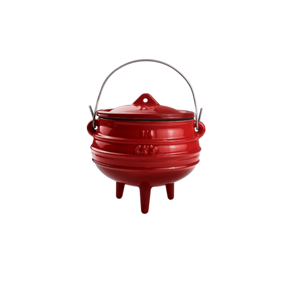 lk s 3 legged no 1 4 enamel potjie pot red picture 1