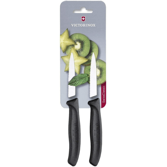 victorinox 2pc 8cm black serrated paring knife set picture 1