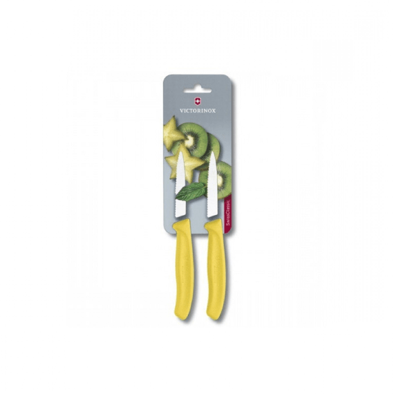 victorinox 2pc 8cm yellow serrated paring knives picture 1