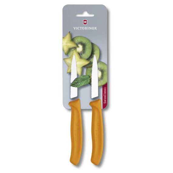 victorinox 2pc 8cm orange serrated paring knives picture 1