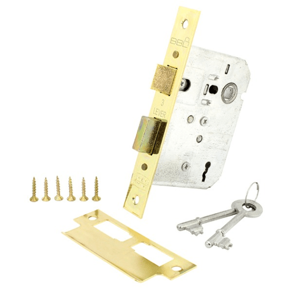 bbl lock mortice brass 3l picture 1