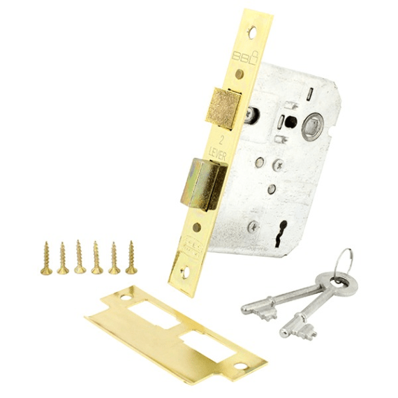 bbl lock mortice brass 2l picture 1