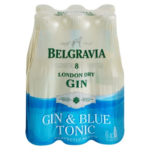 Belgravia Gin & Blue Tonic 275ml Agrimark