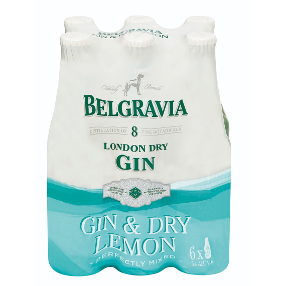Belgravia Spirit Cooler Gin & Dry Lemon 275ml Agrimark