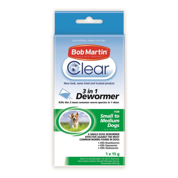 Bob Martin Dog Dewormer Powder S/M 15g Agrimark
