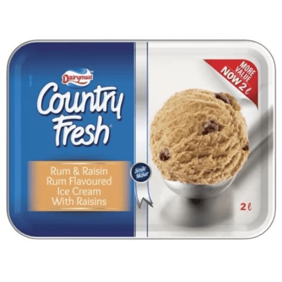 country fresh ice cream rum raisin 2l picture 1