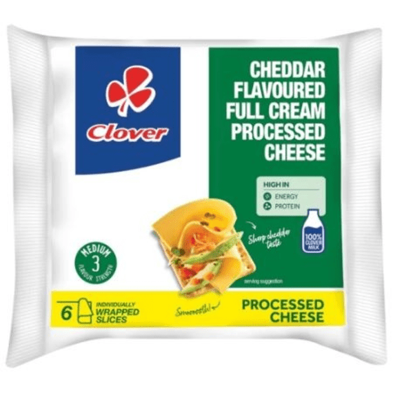 Clover Processed Slices Cheddar 90g Agrimark