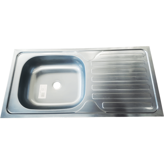 sink ss sit on single end bowl 900x450mm picture 1