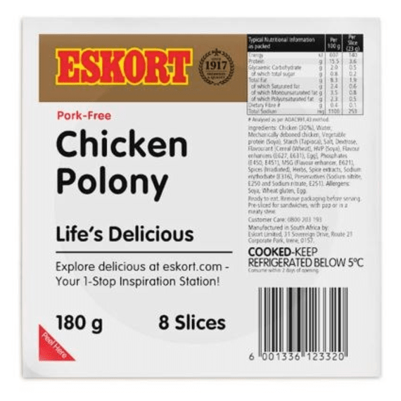 eskort sliced cold meat stack chicken 180g picture 1