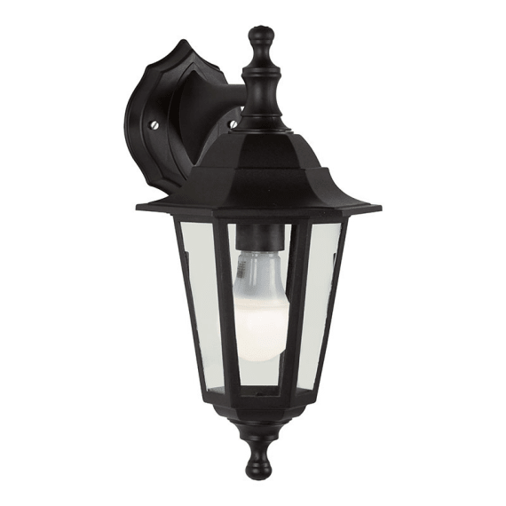 eurolux wall lantern 6 panel black down facing picture 1