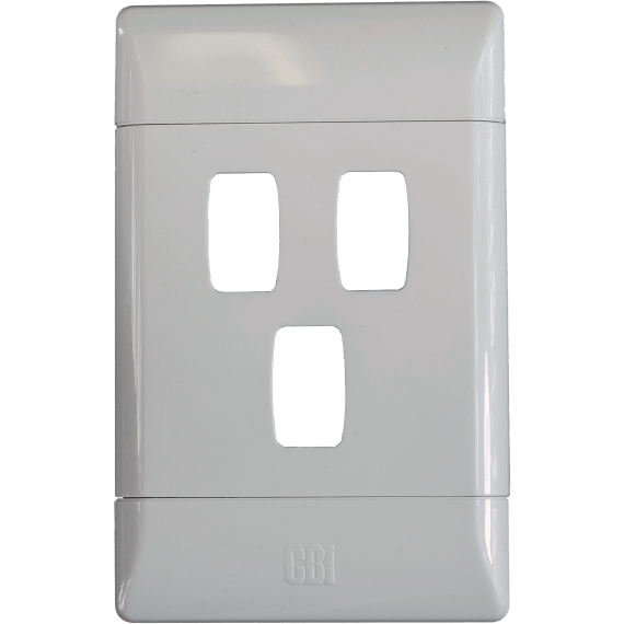 cbi light switch grid plate 3 l 2x4 wht picture 1