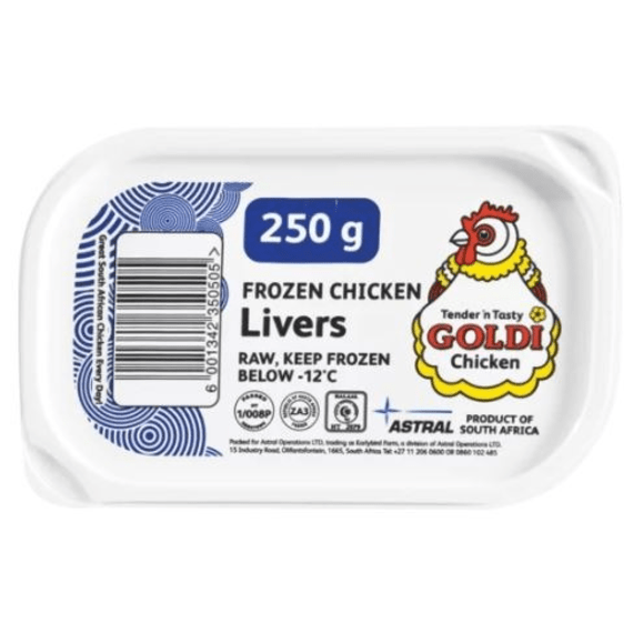 Goldi Chicken Liver Tubs Frozen 250g Agrimark