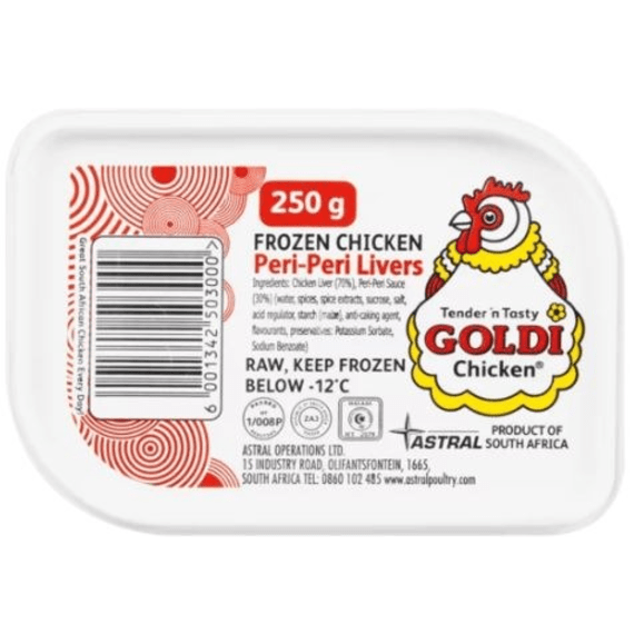 goldi chicken liver tubs peri peri 250g picture 1