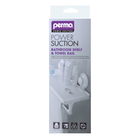 perma suction shelf with towel rail box picture 1