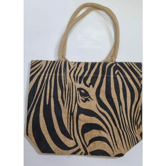 cape twines hessian bag zebra print picture 1
