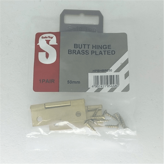 safetop hinge brass plated 50mm 2pk 2 picture 1