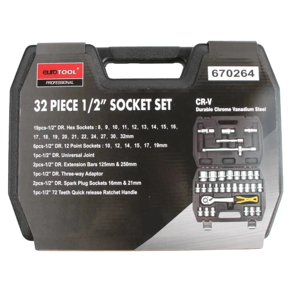 eurotool skt set 1 2 dr chrome 32pc picture 1