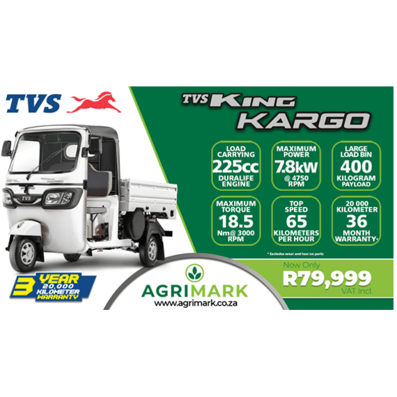 tvs 3 wheel white king cargo gk 225cc new picture 1