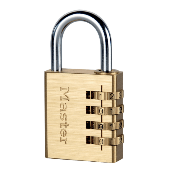 masterlock padlock comb brass 4dig 40mm picture 1