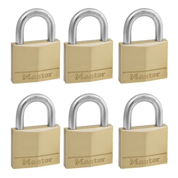 masterlock padlock brass 40mm 6pk picture 1