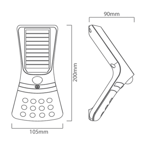 eurolux solar wall light 2w motion sensor picture 3