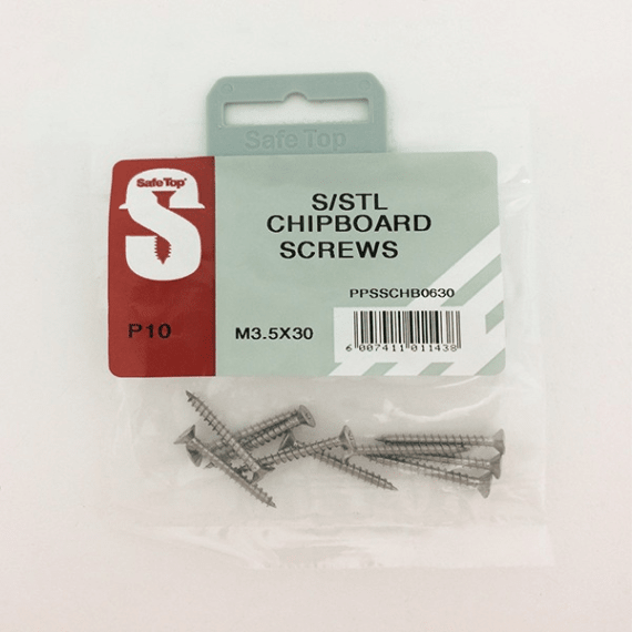 safetop screw chipboard ss 6mm 10pk picture 2