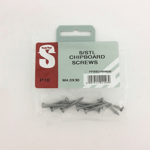 safetop screw chipboard ss 8mm 10pk picture 2